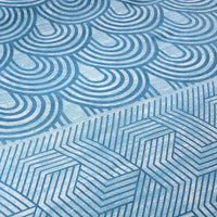 Versailles Teal Elegant Printed Duvet Cover Set Reversible Quilted Bedding with Pillowcases Breathable Polyester Blend for King Double Single Sizes by OLIVIA ROCCO