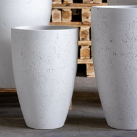 Vessara | White Mist – 55cm Extra Large Tall Concrete Planter – 32L Vase-Style Plant Pot