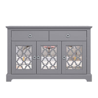 Honition Large Sideboard Grey 3 Doors 4 Shelves 2 Drawers