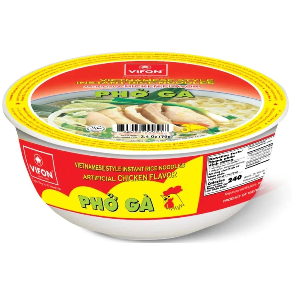 VIFON Instant Rice Noodle - Chicken Flavour (Bowl) 70g