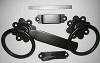 Vintage Style 6" Black Galvanised Plain Ring Gate Latch