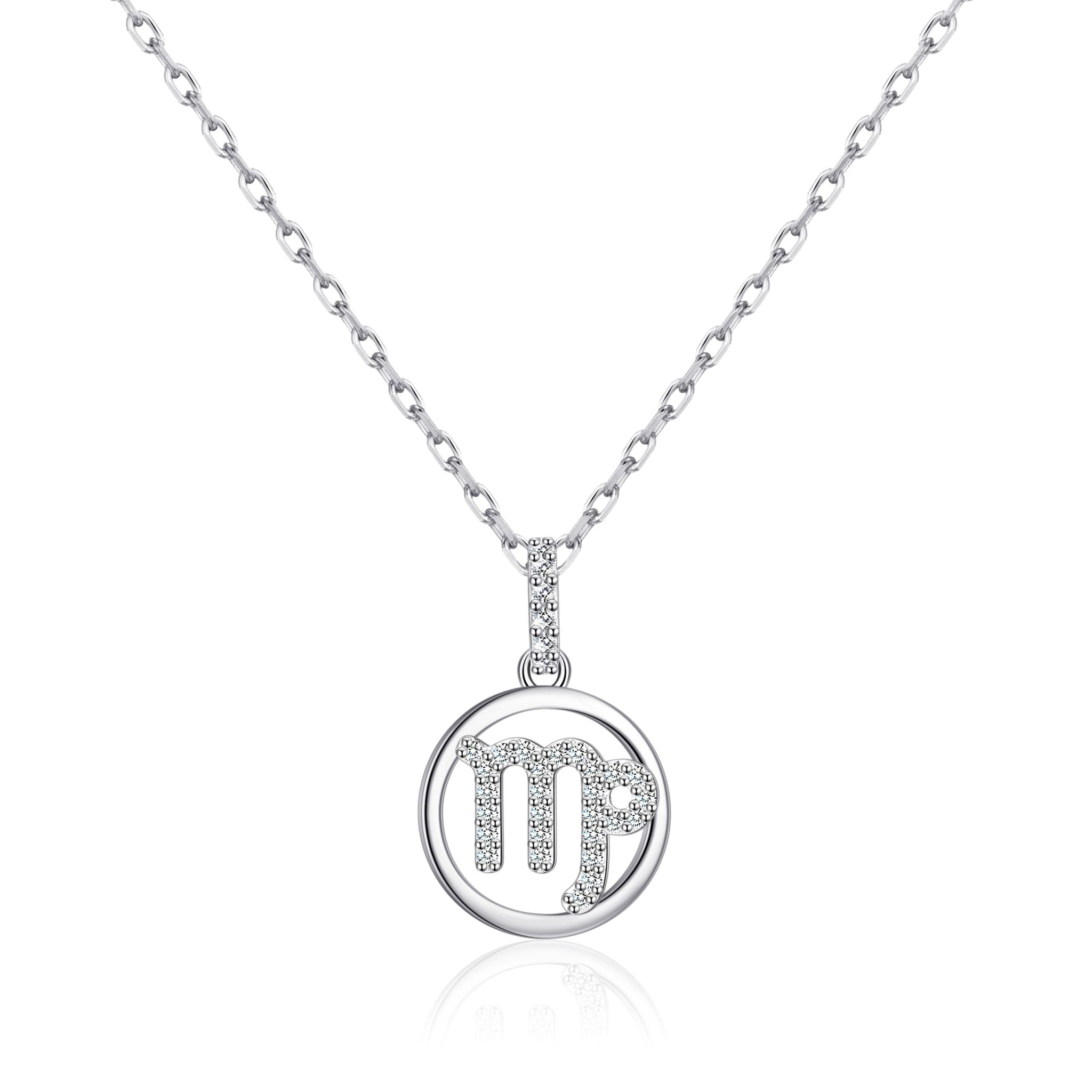 Virgo Star Sign Zodiac Necklace with Zircondia® Crystals