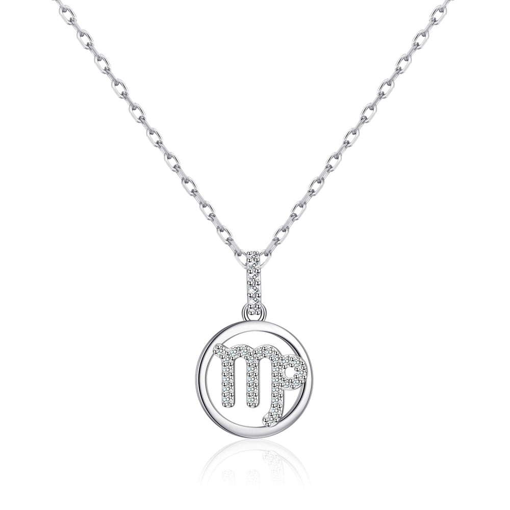 Virgo Star Sign Zodiac Necklace with Zircondia® Crystals