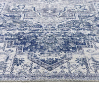Eterna Blue Washable Rug – Vintage Charm Meets Modern Durability