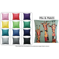 Waterproof Breathable Giraffe Hollowfibre Filled Cushions 43x43cm for Outdoor Garden Bench Sofa or Indoor Use by OLIVIA ROCCO