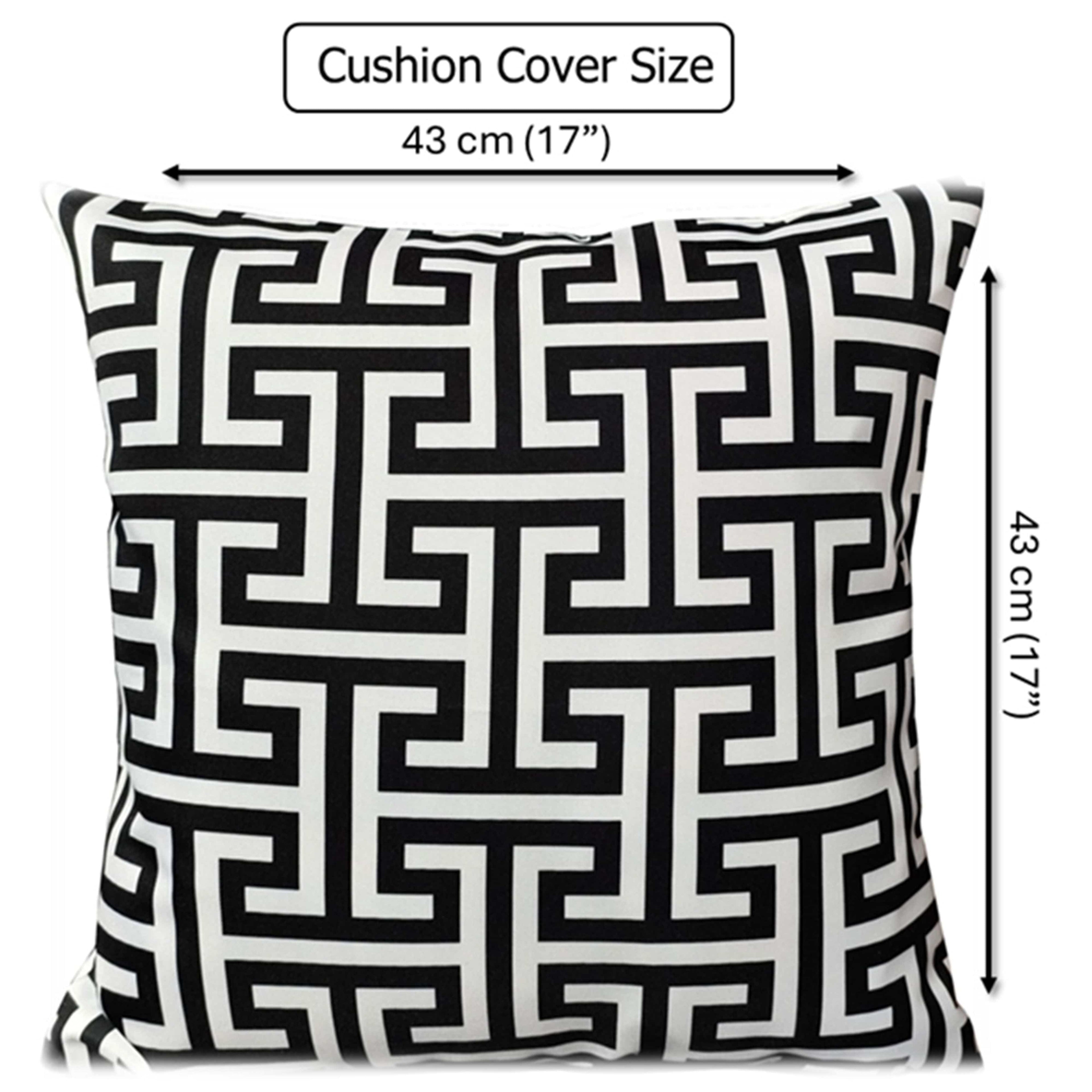 Waterproof Breathable Milano Black Hollowfibre Filled Cushions 43x43cm for Outdoor Garden Bench Sofa or Indoor Use by OLIVIA ROCCO