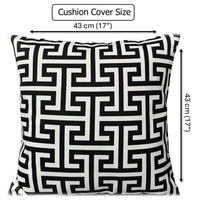 Waterproof Breathable Milano Black Hollowfibre Filled Cushions 43x43cm for Outdoor Garden Bench Sofa or Indoor Use by OLIVIA ROCCO