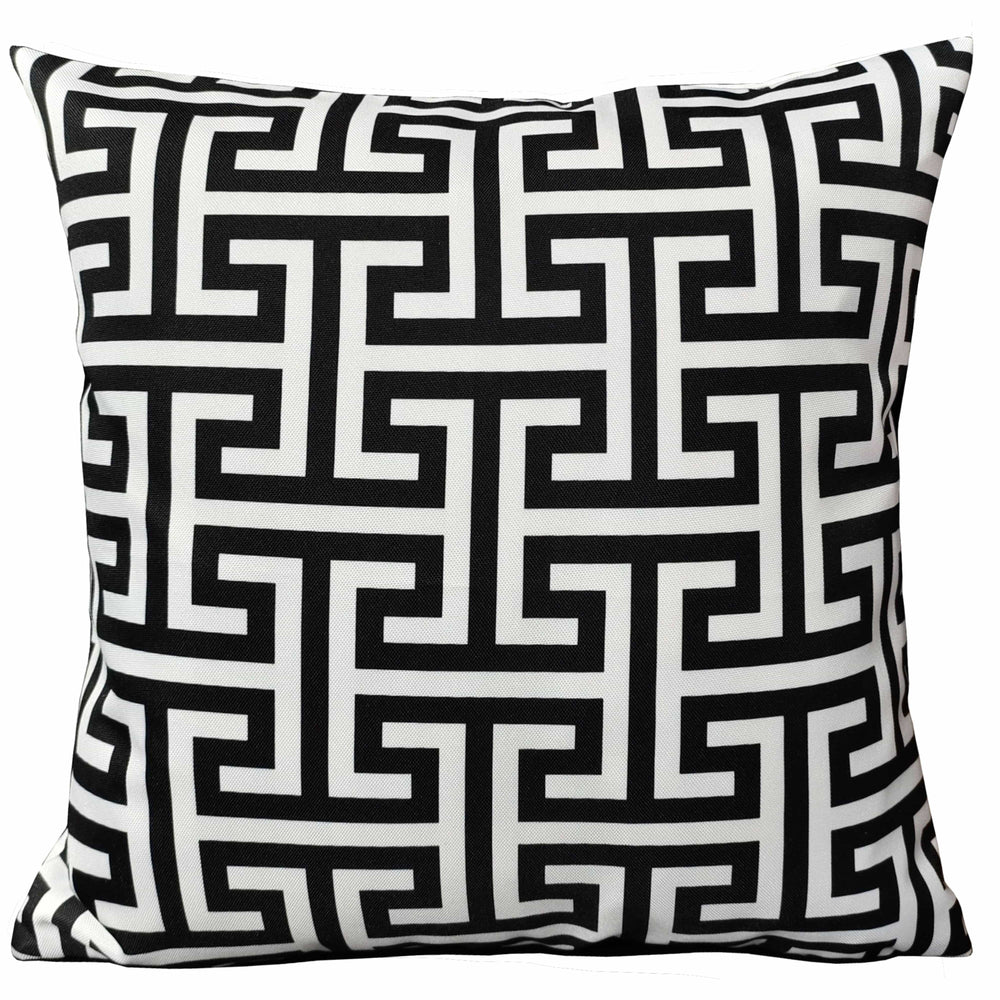 Waterproof Breathable Milano Black Hollowfibre Filled Cushions 43x43cm for Outdoor Garden Bench Sofa or Indoor Use by OLIVIA ROCCO