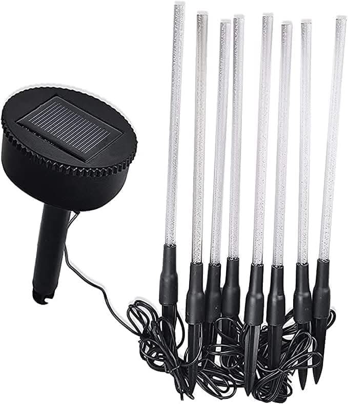 Solar-Powered Crystal Bubble Stick Stake LED Lights 8pc
