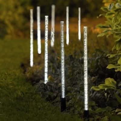 Solar-Powered Crystal Bubble Stick Stake LED Lights 8pc