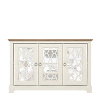 Honition Large Sideboard Ivory 3 Doors 4 Shelves