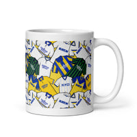 Leeds Retro Shirts Collage Illustrated Ceramic Football Mug