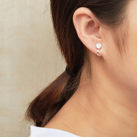 White Opal Crystal Clip On Earrings Created with Zircondia® Crystals