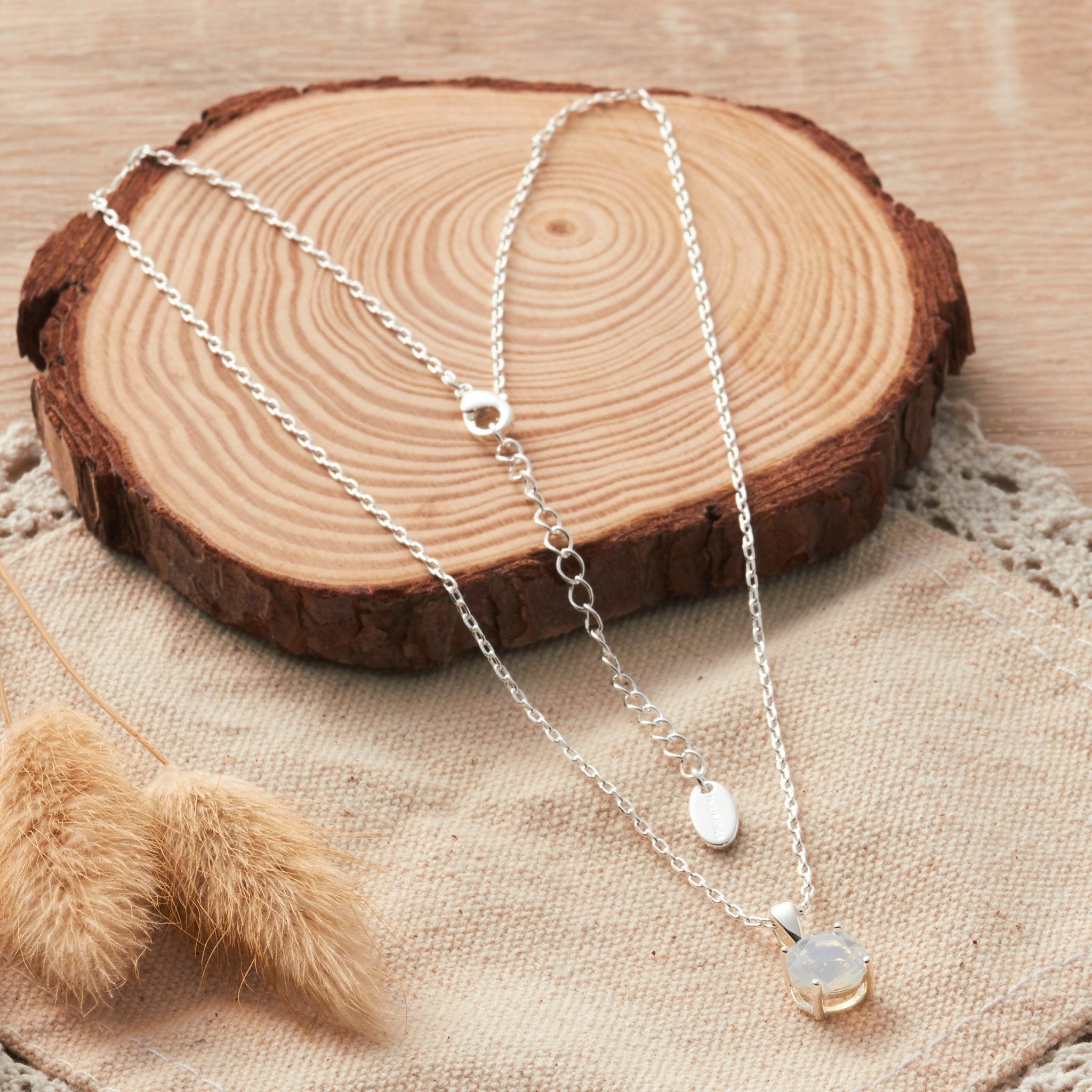 White Opal Necklace Created with Zircondia® Crystals