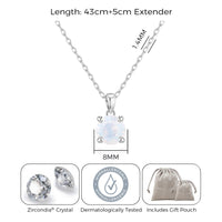 White Opal Necklace Created with Zircondia® Crystals