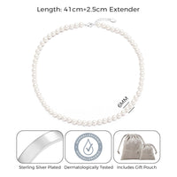 White Pearl Strand Choker Necklace