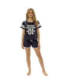 Women's 100% Cotton Dream Catcher T Shirt and Shorts Pyjama Set Comfortable Summer Loungewear Ideal Birthday Wedding Bridal Shower Gift Multiple Colours and Sizes by Daisy Dreamer