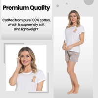 Women's Cockapoo Pyjama Set T-Shirt & Shorts PJs Soft Cotton Loungewear Summer Holiday Sleepwear by Daisy Dreamer