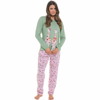 Women's Giraffe Cotton Jersey Long Sleeve Pyjama Set Comfortable PJs Soft Loungewear Summer Holiday Sleepwear by Daisy Dreamer