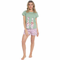 Women's Giraffe Pyjama Set T-Shirt & Shorts PJs Soft Cotton Loungewear Summer Holiday Sleepwear by Daisy Dreamer
