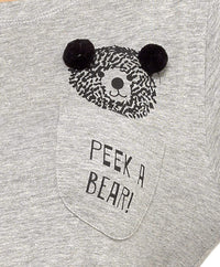 Women's Grey Cotton Pyjama Set with Teddy Bear Design Soft Jersey Long Sleeve Top and Elasticated Bottoms Cosy Breathable Nightwear Loungewear Various Sizes by Daisy Dreamer