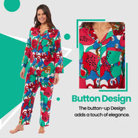 Women's Jaguar Jungle Leopard Print Button Up Pyjama Set Soft Breathable Viscose Loungewear Sleepwear Available in S M L XL by Daisy Dreamer