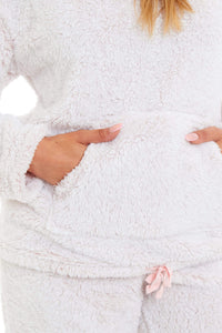 Women's Pink Plush Fleece Hooded Pyjama Set Ultimate Comfort Warmth Ladies Flannel Teddy Nightwear Loungewear Sizes 8-22 Ideal Gift by Daisy Dreamer