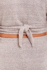 Women's Ultra-Soft Teddy Fleece Loungewear Set with Wrap Top and Stretch Pants Ideal for Lounge and Nightwear by Daisy Dreamer