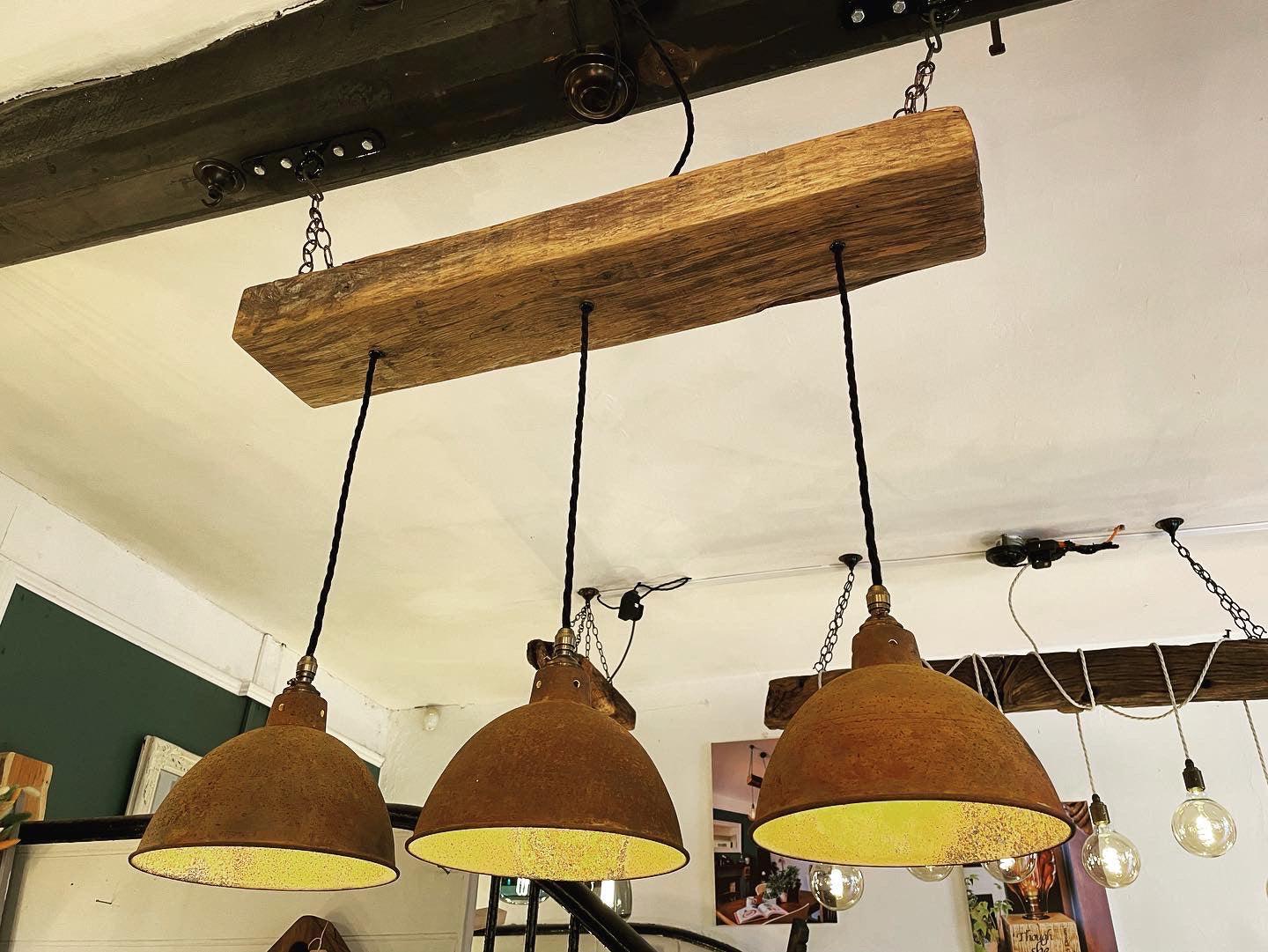 Oak Beam Light with Shades