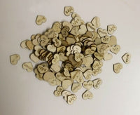 200 x Small Rustic Wooden Wedding Hearts Table Decorations