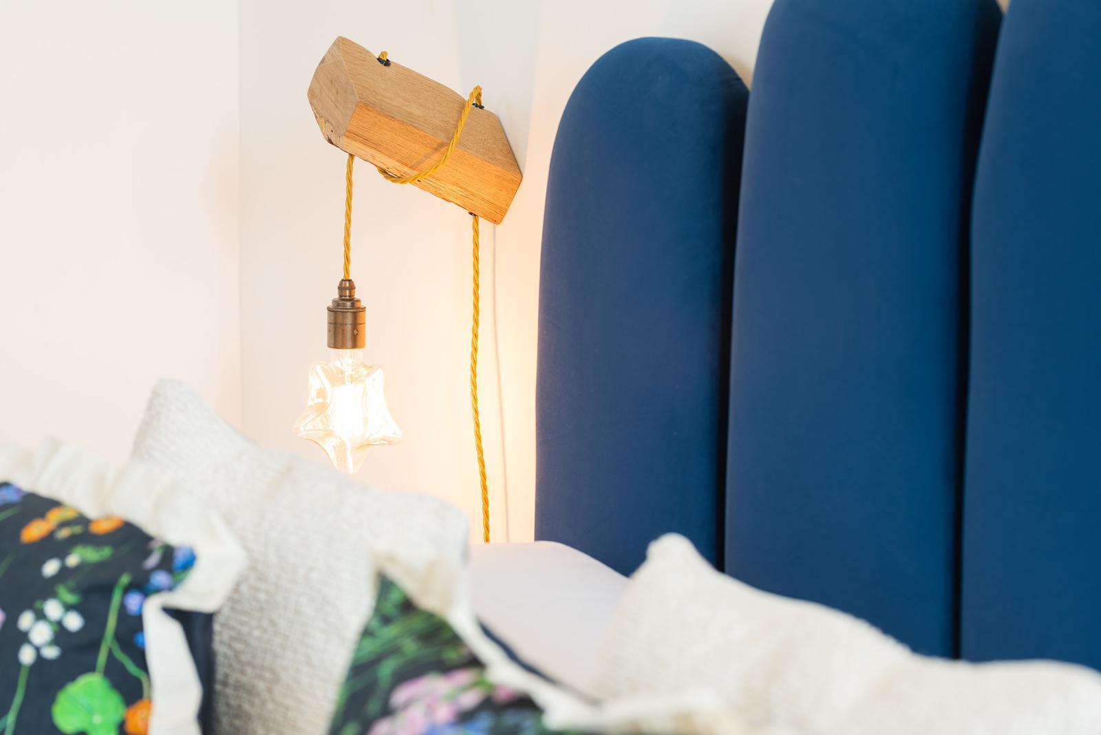 Wooden peg wall lights