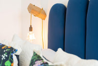 Wooden peg wall lights