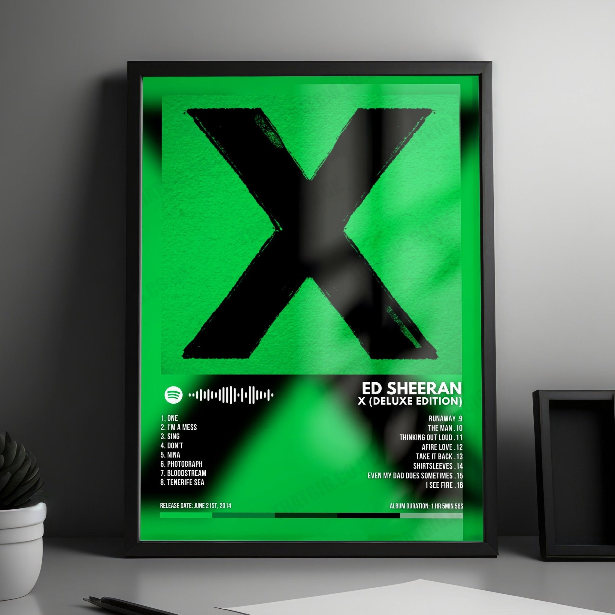 Ed Sheeran "X (Deluxe Edition)" Album Cover Poster - with Complete Tracklist