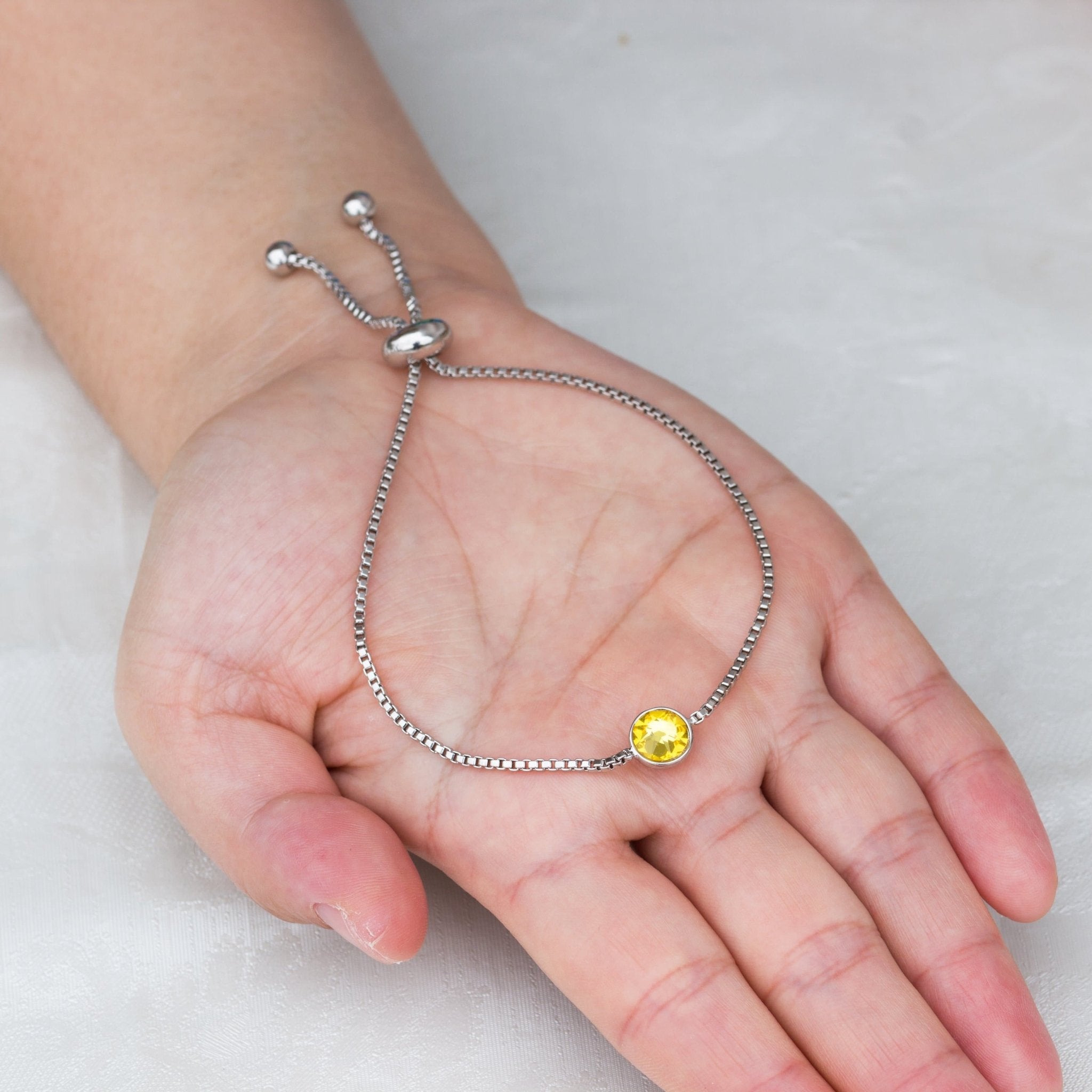 Yellow Crystal Bracelet Created with Zircondia® Crystals