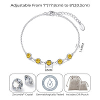 Yellow Crystal Chain Bracelet Created with Zircondia® Crystals
