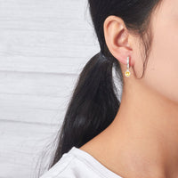 Yellow Crystal Hoop Earrings Created with Zircondia® Crystals