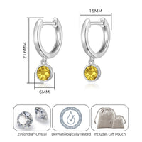 Yellow Crystal Hoop Earrings Created with Zircondia® Crystals