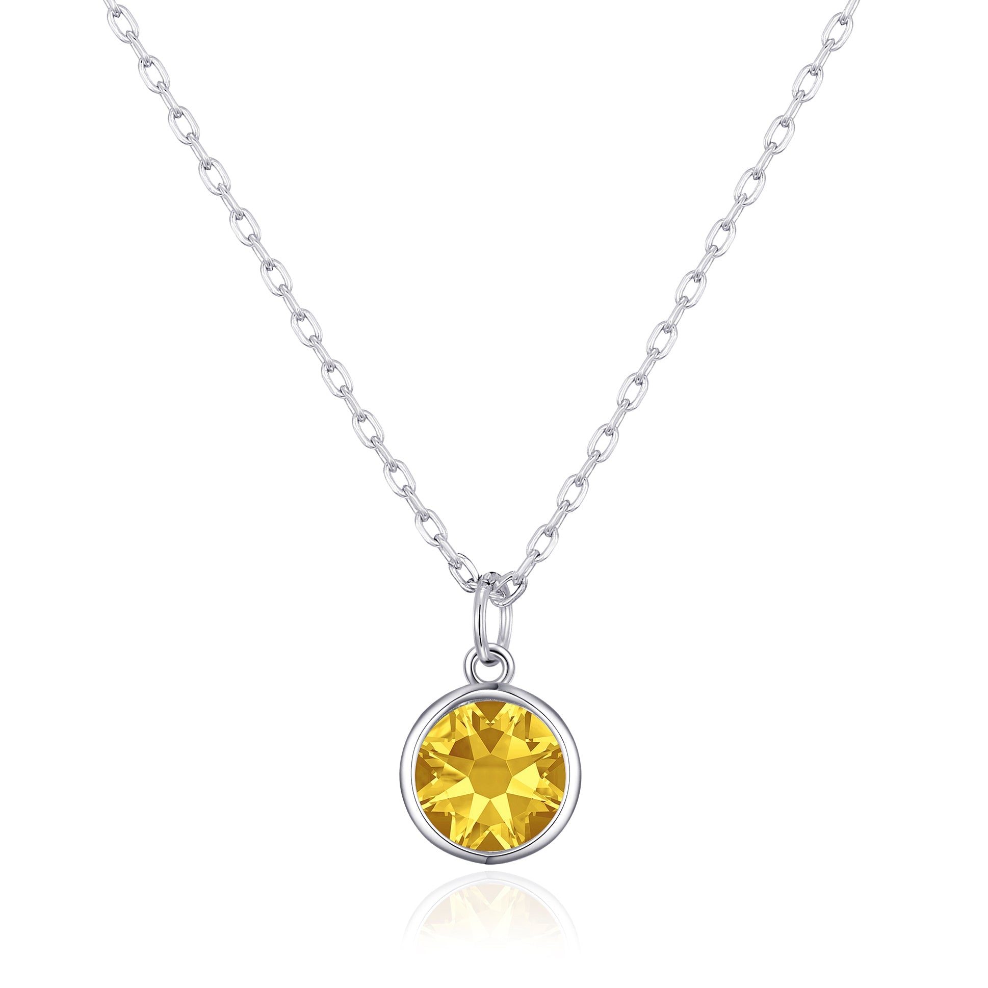 Yellow Crystal Necklace Created with Zircondia® Crystals