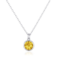 Yellow Crystal Necklace Created with Zircondia® Crystals