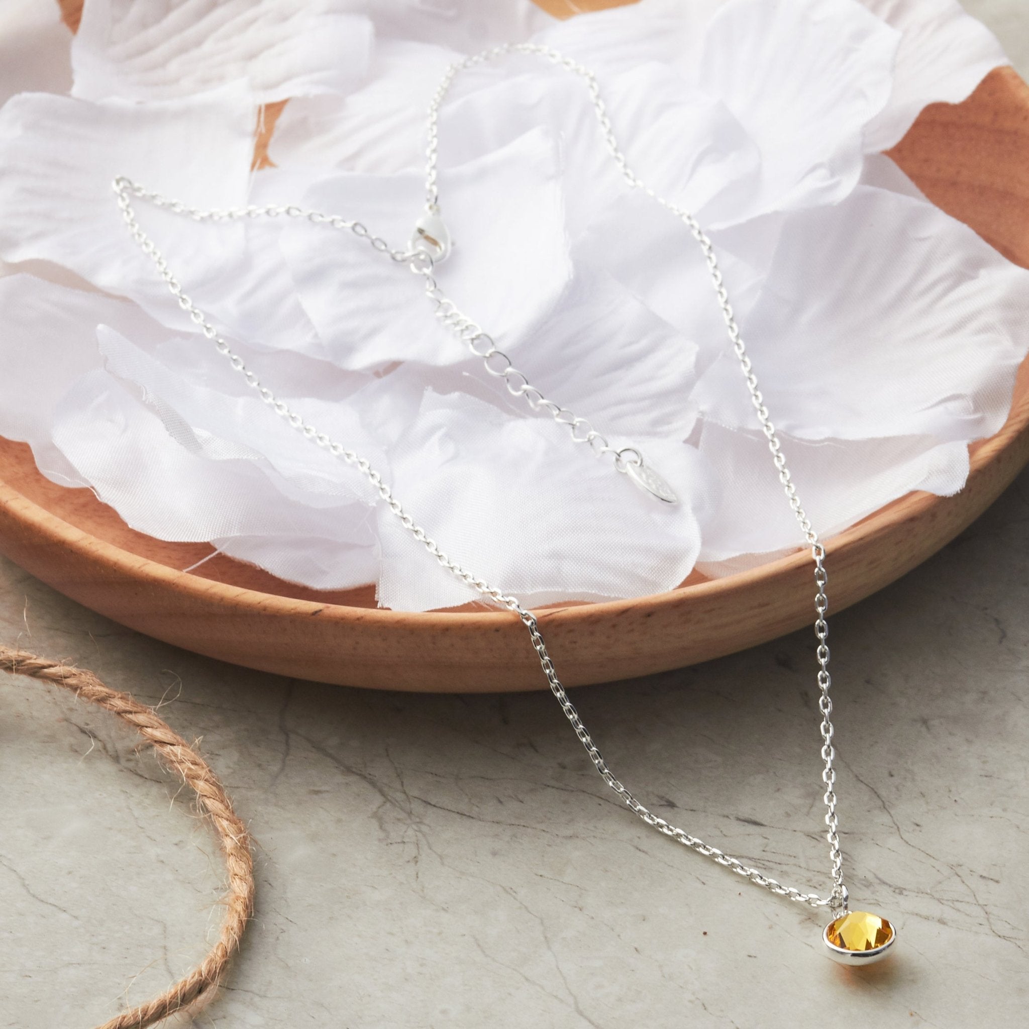 Yellow Crystal Necklace Created with Zircondia® Crystals