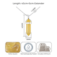 Yellow Quartz Genuine Gemstone Necklace