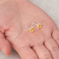 Yellow Stud Earrings Created with Zircondia® Crystals