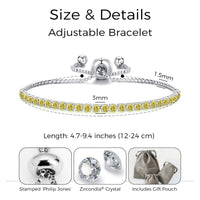 Yellow Tennis Friendship Bracelet Created with Zircondia® Crystals