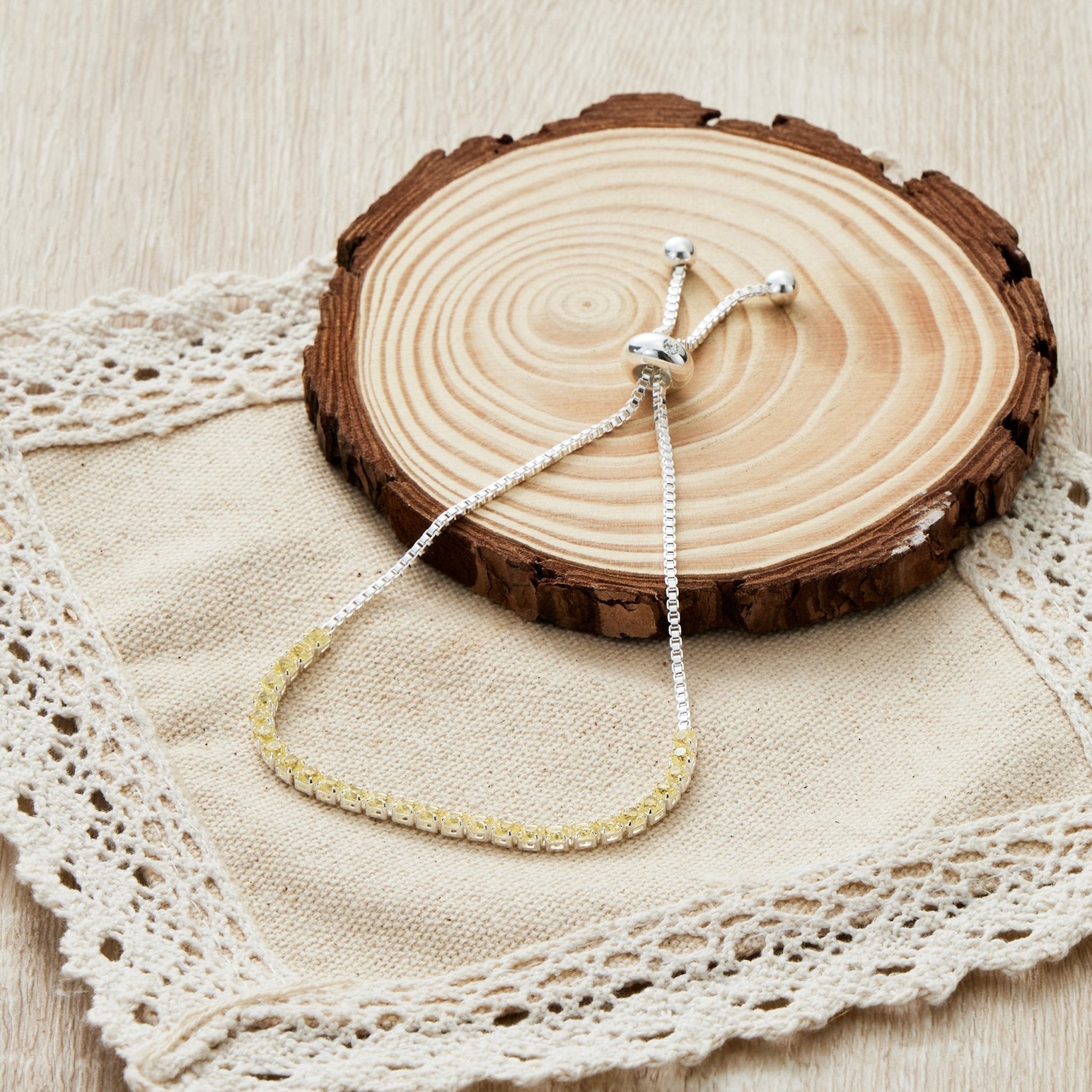 Yellow Tennis Friendship Bracelet Created with Zircondia® Crystals