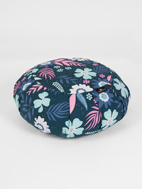 Yoga Studio Organic Cotton Buckwheat Round Floral Meditation Zafu Cushion
