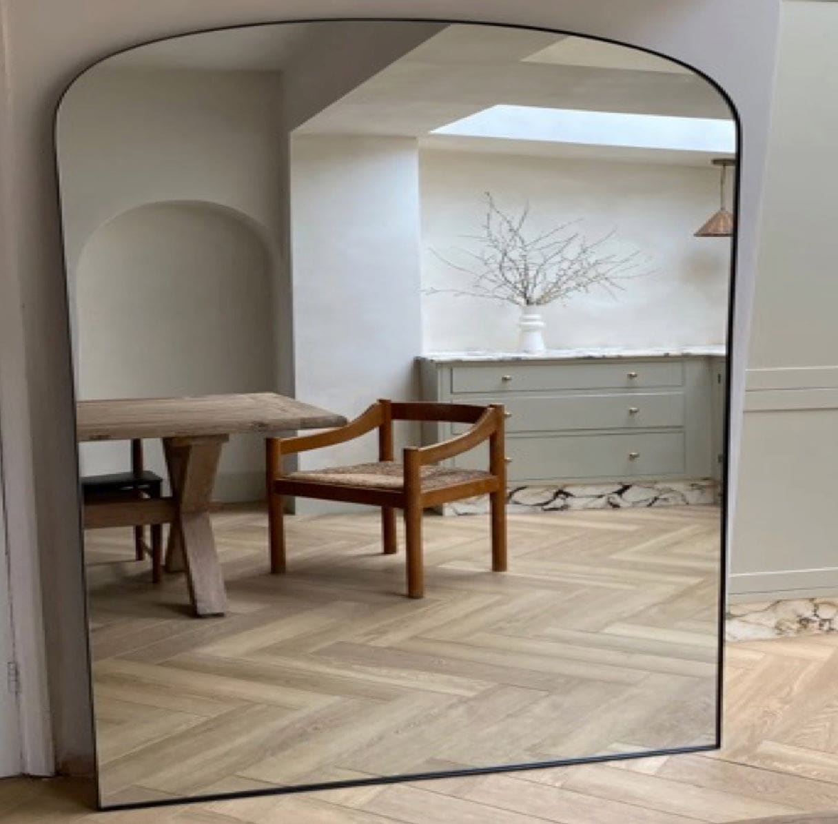 Yoko - Black Metal Gentle Arch Mirror - 120cm x 95cm