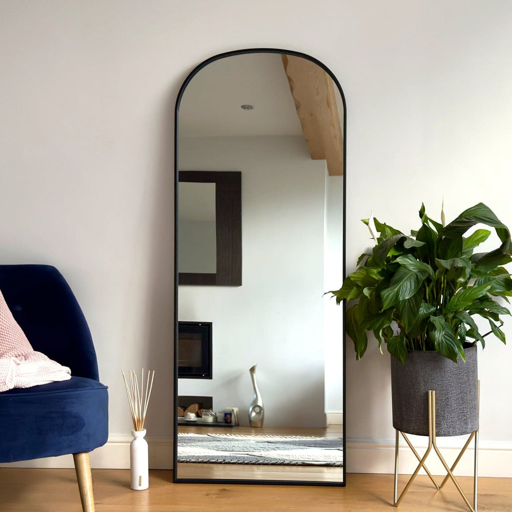 Yōko Black Metal Gentle Arch Mirror – 150cm x 60cm Stylish Reflection