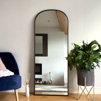 Yōko Black Metal Gentle Arch Mirror – 150cm x 60cm Stylish Reflection