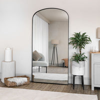 Yōko Full Length Black Metal Gentle Arch Mirror - 180cm x 90cm