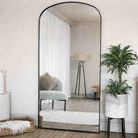 Yōko Full Length Black Metal Gentle Arch Mirror - 180cm x 90cm